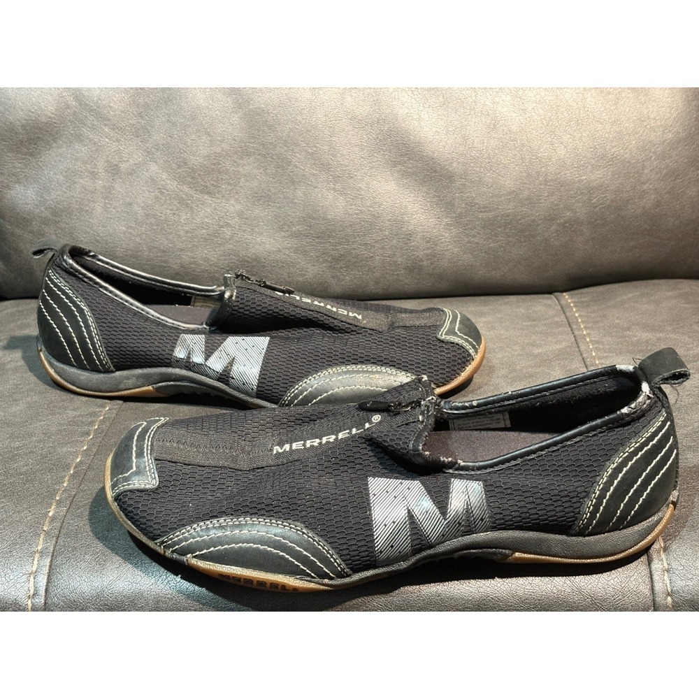 Merrell Barrado Black Mesh Zip Slip On Sneakers Womens 9.5 J73426